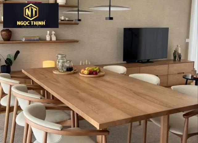 BỘ BÀN ĂN BẰNG GỖ SANG TRỌNG - BA02